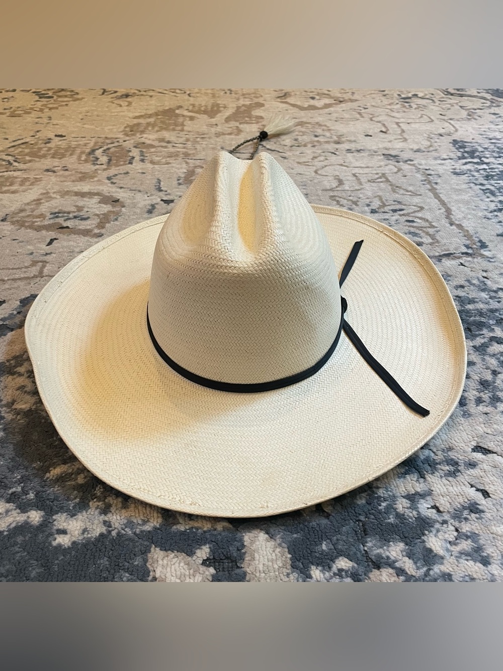 Bailey Panama Style Cowboy Hat with Black Band - Cream